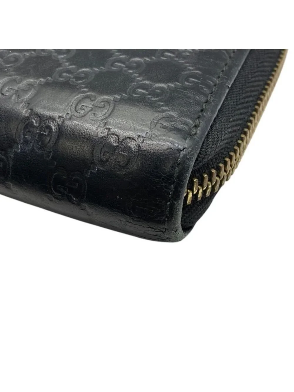 Gucci Micro Guccissima Wallet Zip Around Logo Leather Black Sophistication - Picture 4 of 9
